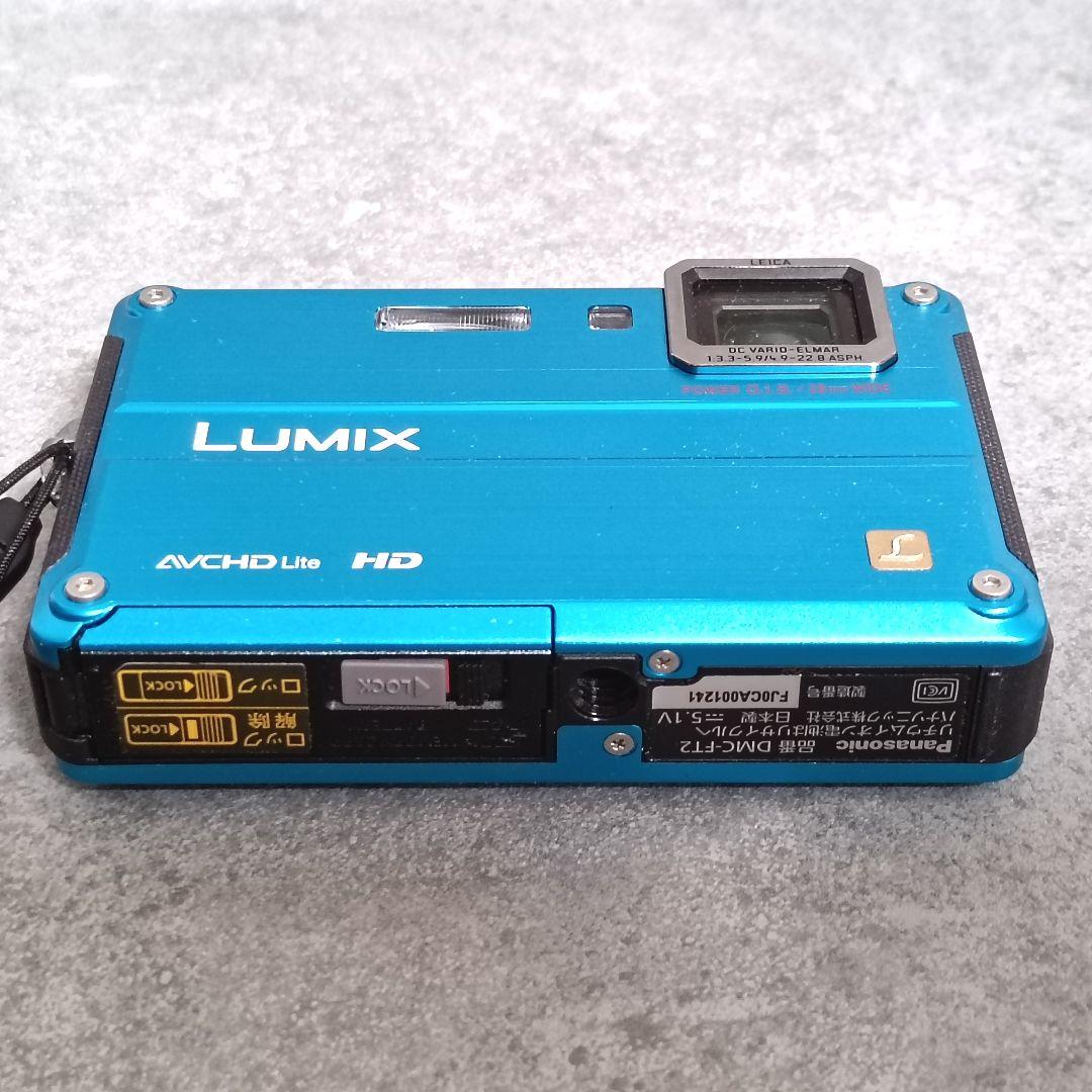 動作確認済 パナソニック LUMIX DMC-FT2 防水 デジカメ 青