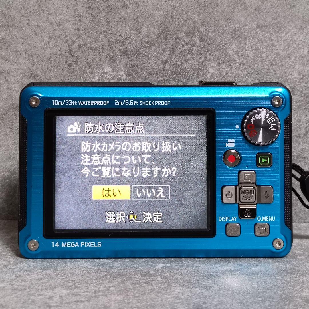 動作確認済 パナソニック LUMIX DMC-FT2 防水 デジカメ 青