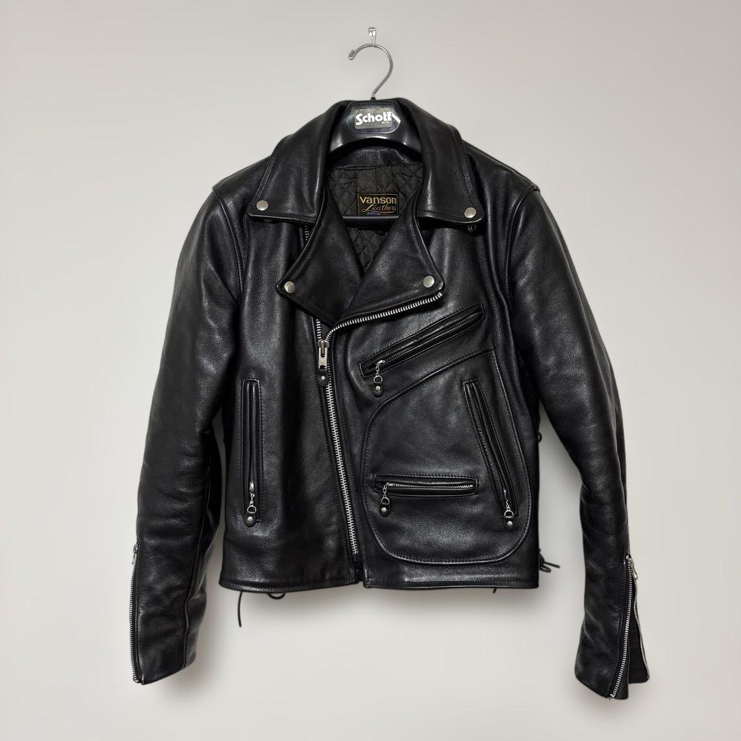 本日限定値下げ　Vanson ダブルライダースジャケット 38 ハイウェイマン