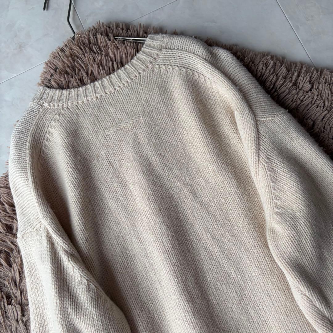 2023AW✨スローン 5G ジーロンラム×カシミヤ クルーネック ベージュ 2