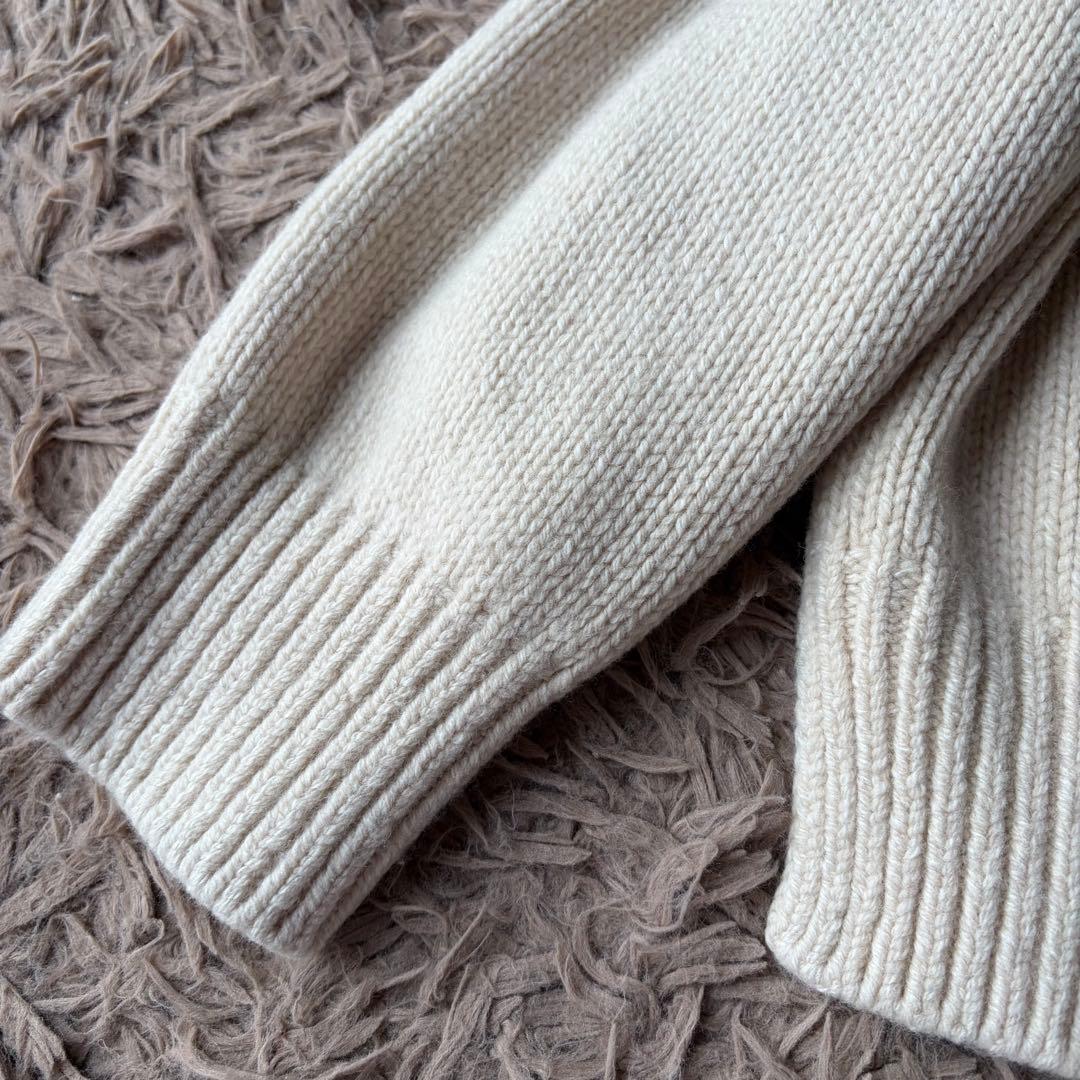 2023AW✨スローン 5G ジーロンラム×カシミヤ クルーネック ベージュ 2