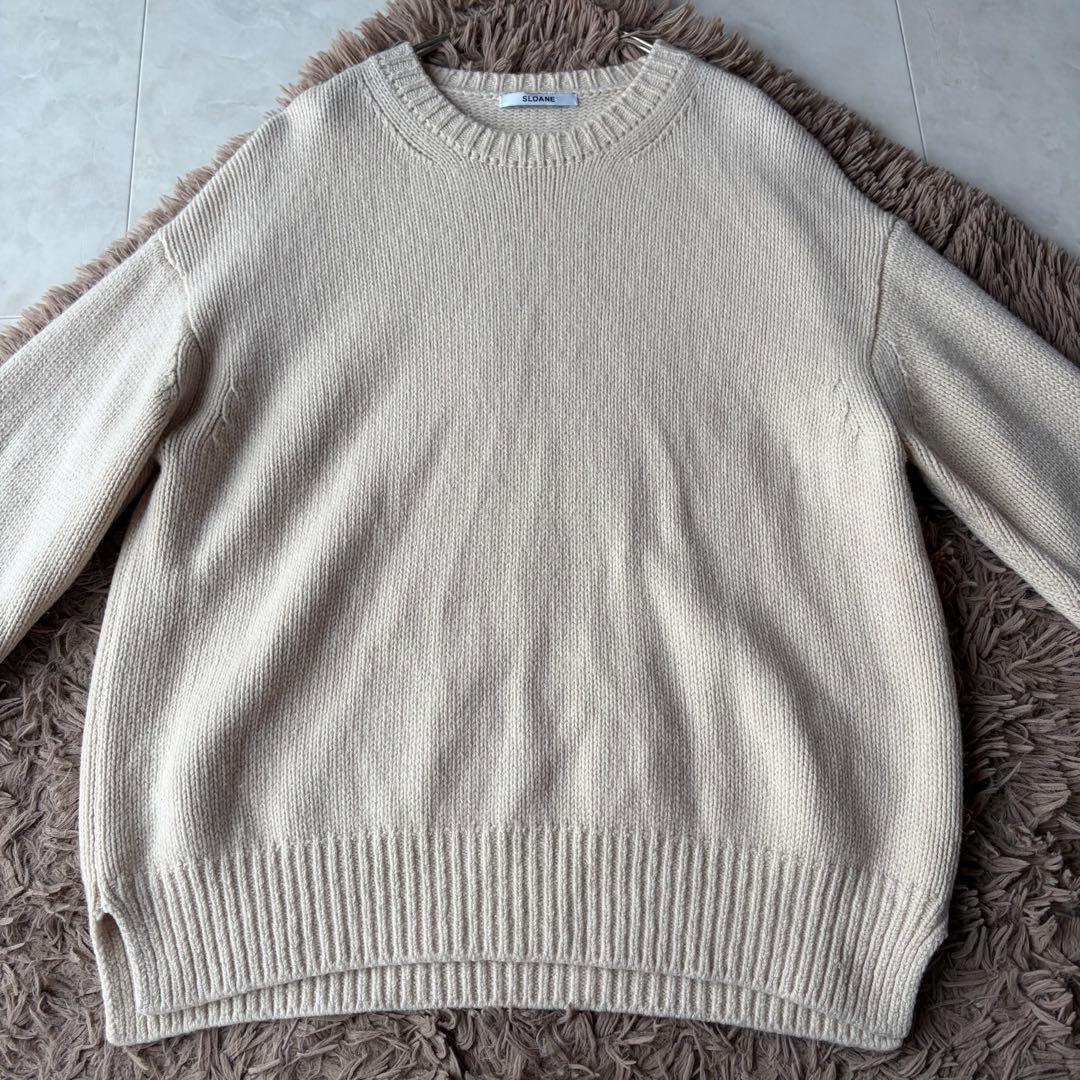 2023AW✨スローン 5G ジーロンラム×カシミヤ クルーネック ベージュ 2