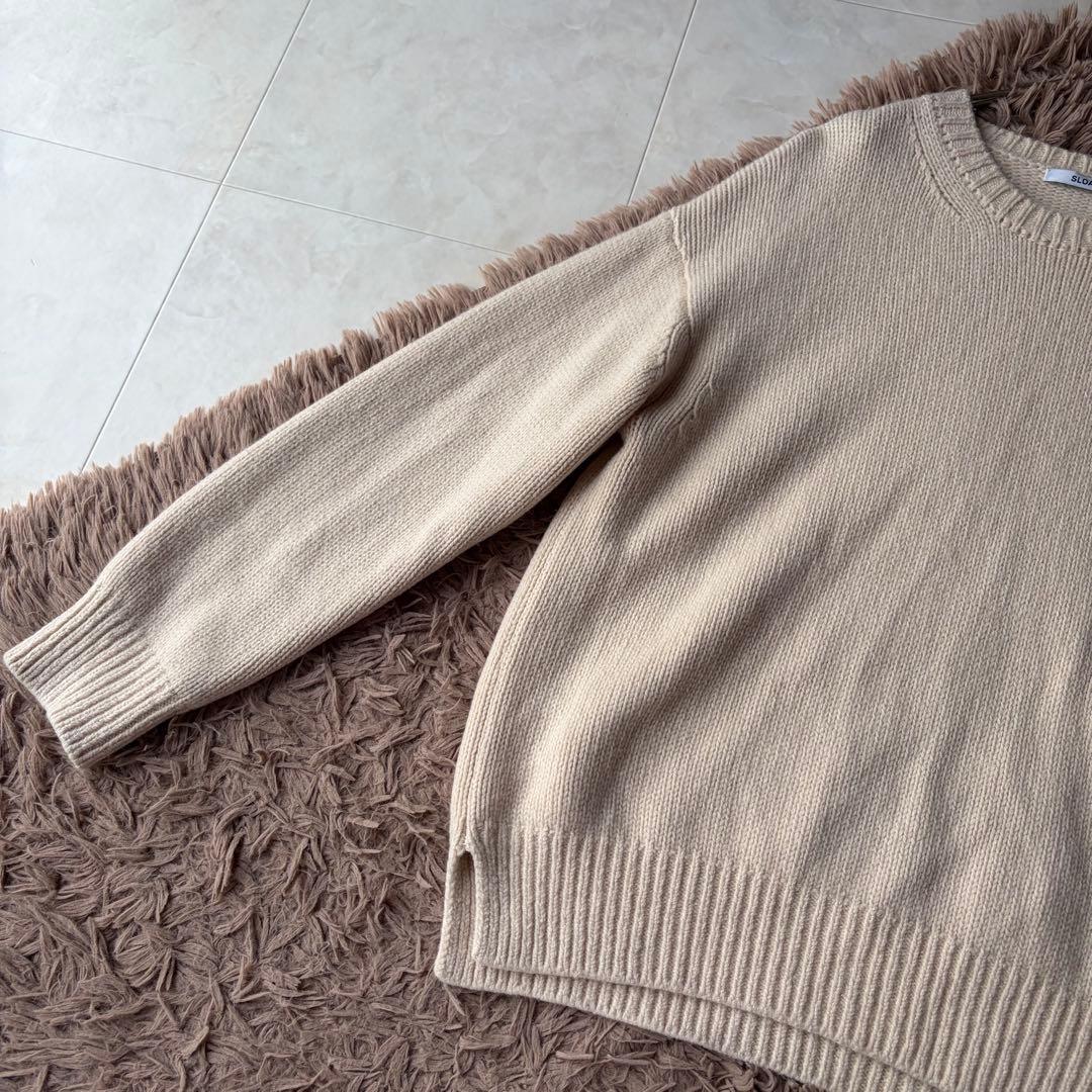 2023AW✨スローン 5G ジーロンラム×カシミヤ クルーネック ベージュ 2