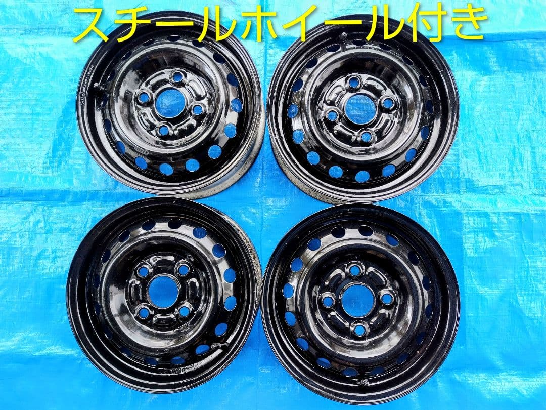 145/80R12・LT【1/2】軽トラ用スタッドレス・鉄ホイール付、２本分割
