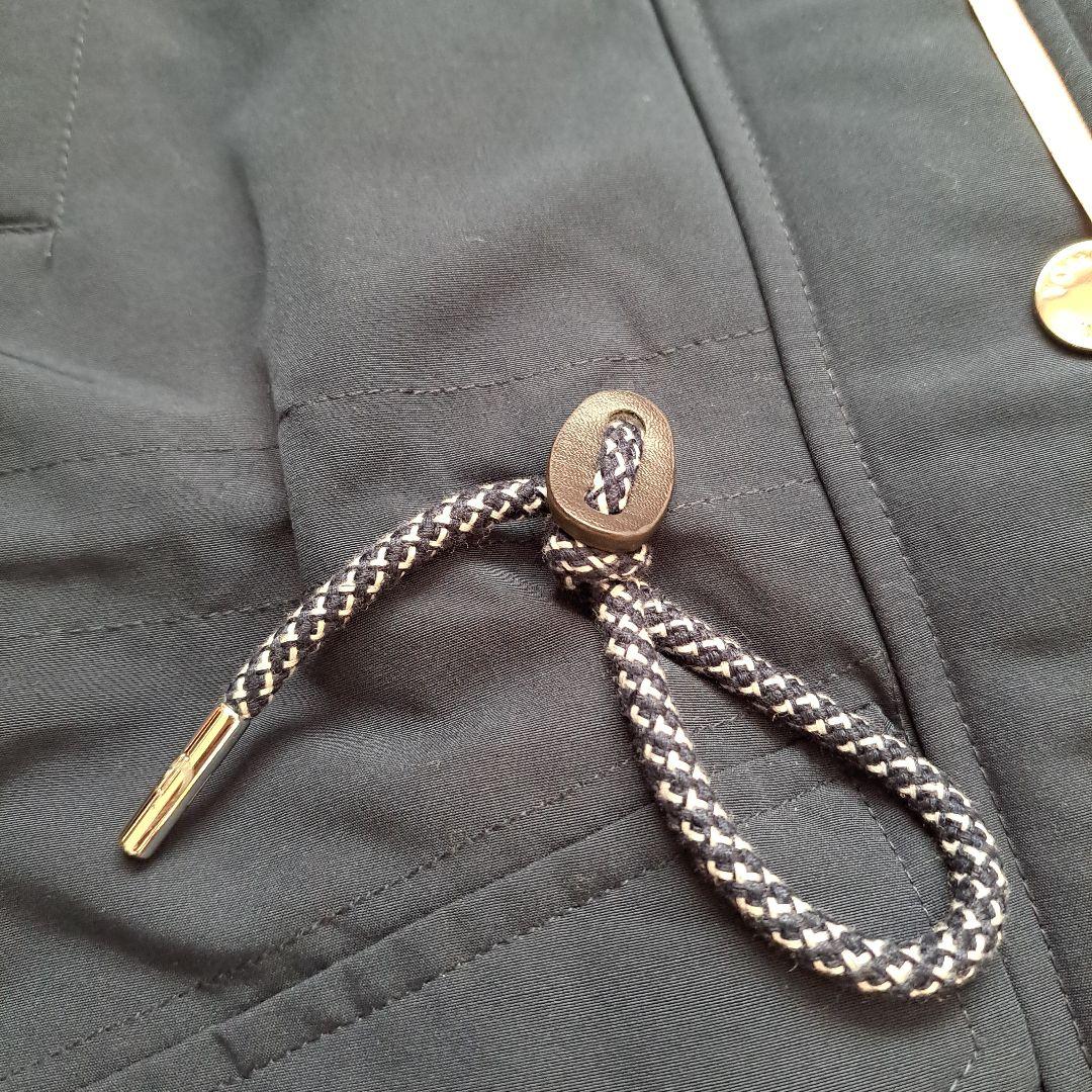 ポコちゃん【新品】ネイビー フード付きモッズコート XSサイズ 