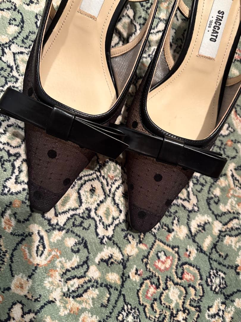 STACCATO ドットヌーディーバックスリングパンプス