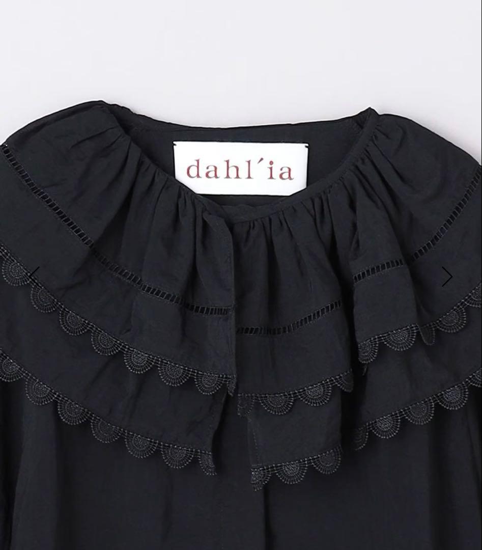 ＜dahl’ia＞ビッグフリルカラー シャツ
