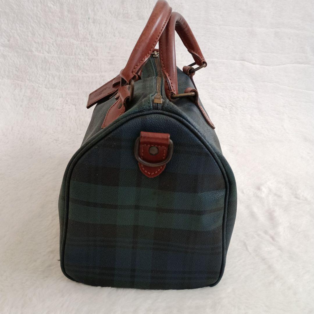 90S ポロラルフローレン ミニボストンバッグ チェック PVC