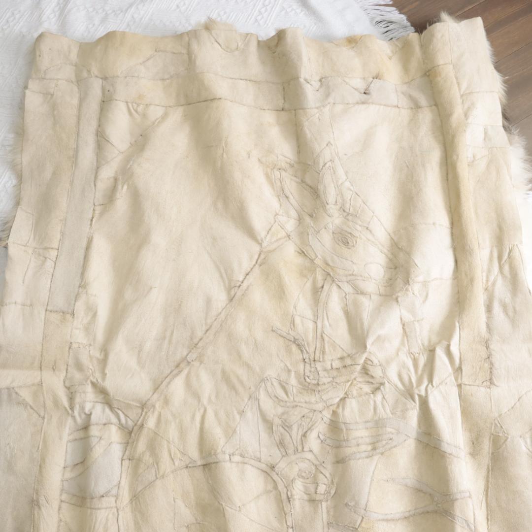 オーストラリア製　高級リアルファー　ムートンマット　ラグ　パッチワークカンガルー