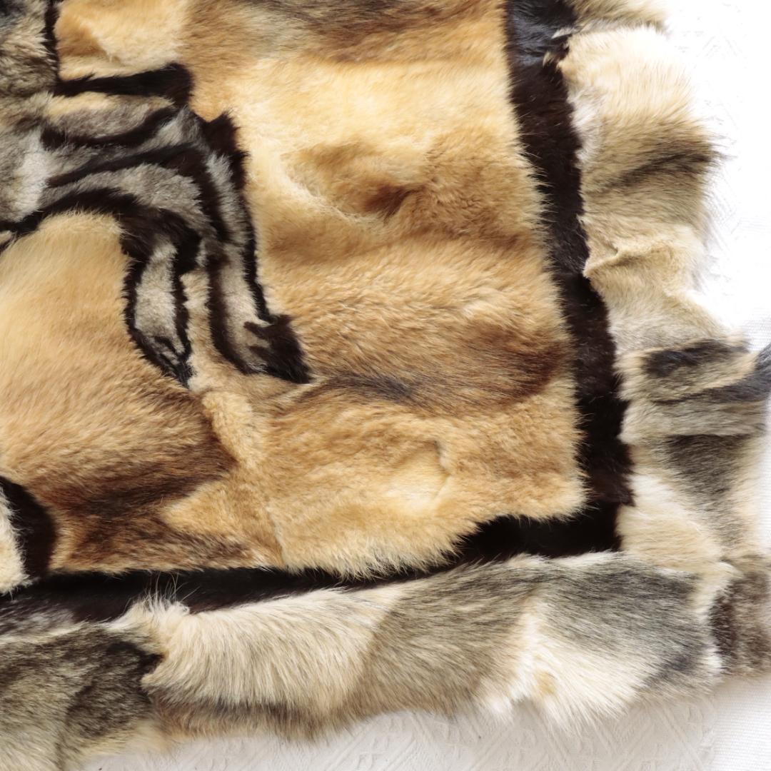 オーストラリア製　高級リアルファー　ムートンマット　ラグ　パッチワークカンガルー