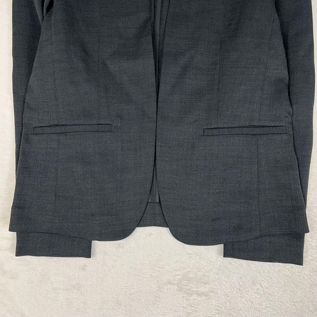 美品✩ユナイテッドアローズ ノーカラーパンツスーツセットアップ ストレッチ 洗濯