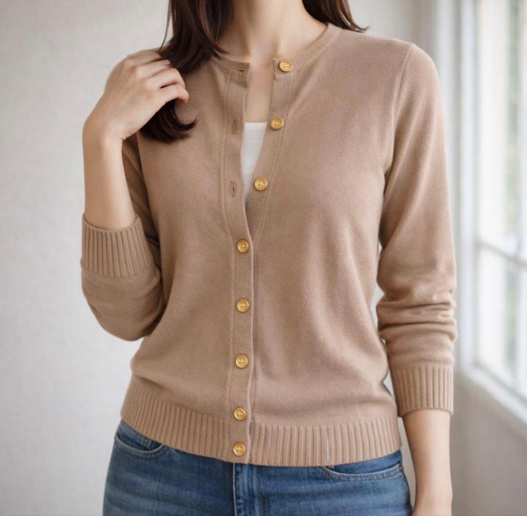 MUSE Deuxieme Classe カーディガン コットン ピンクベージュ