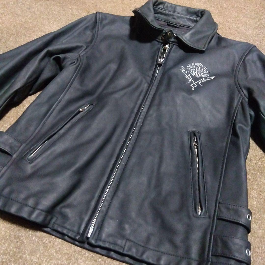 Mサイズ 美品 ハーレーダビッドソン 純正 レザー シングルライダースジャケット