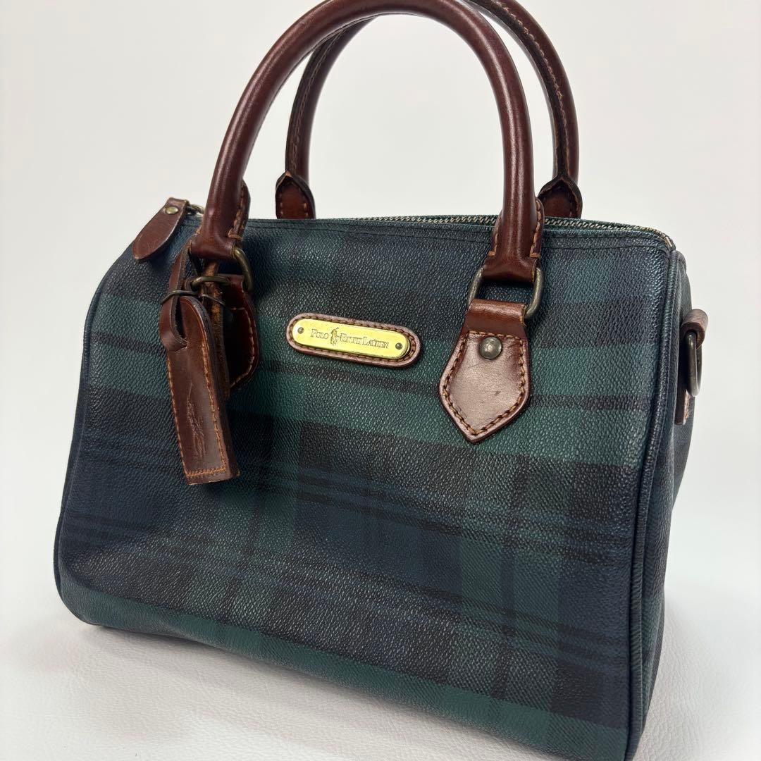 希少✨Polo Ralph Lauren ミニボストンバッグ タータンチェック