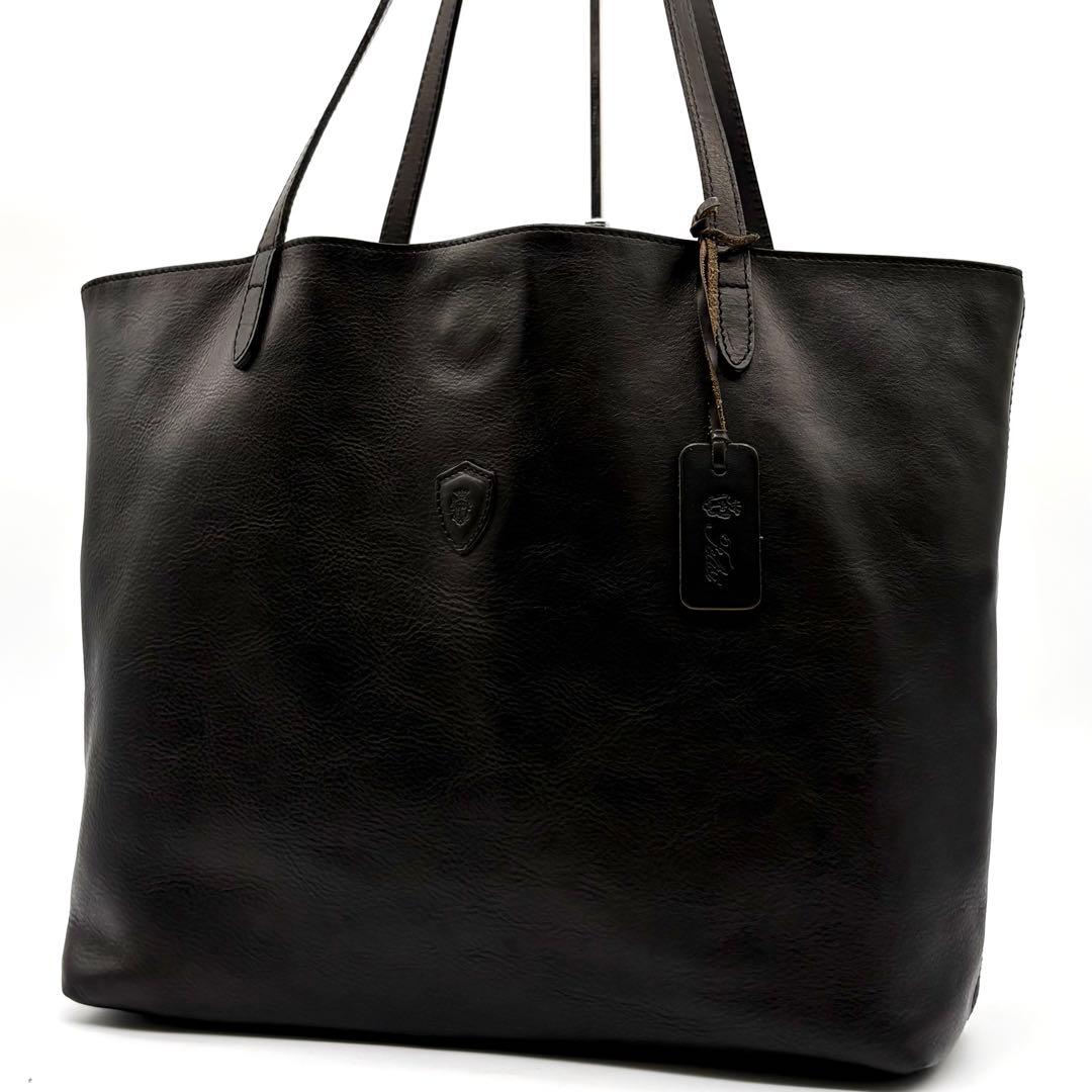 【美品】フェリージ トートバッグ レザー 15-50 ブラック 肩掛け A4可