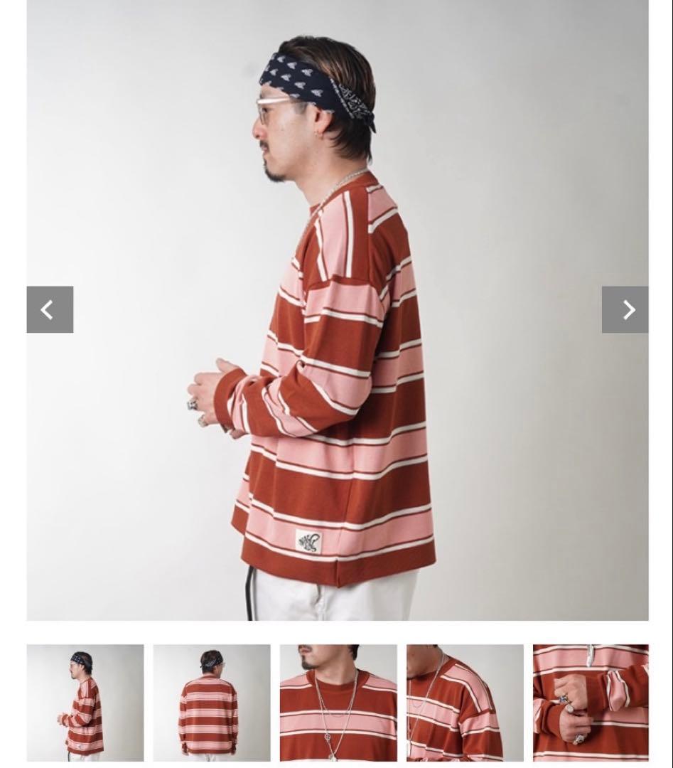 トップス NASTOYS/border crew neck L/S knit