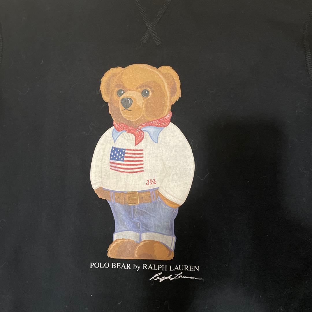 （美品）ポロ ラルフローレン ベア スウェット トレーナー XSサイズ ネイビー