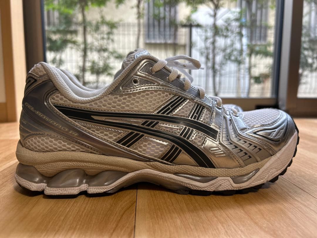 【美品】27cm ASICS GEL-KAYANOホワイト/シルバー ゲルカヤノ