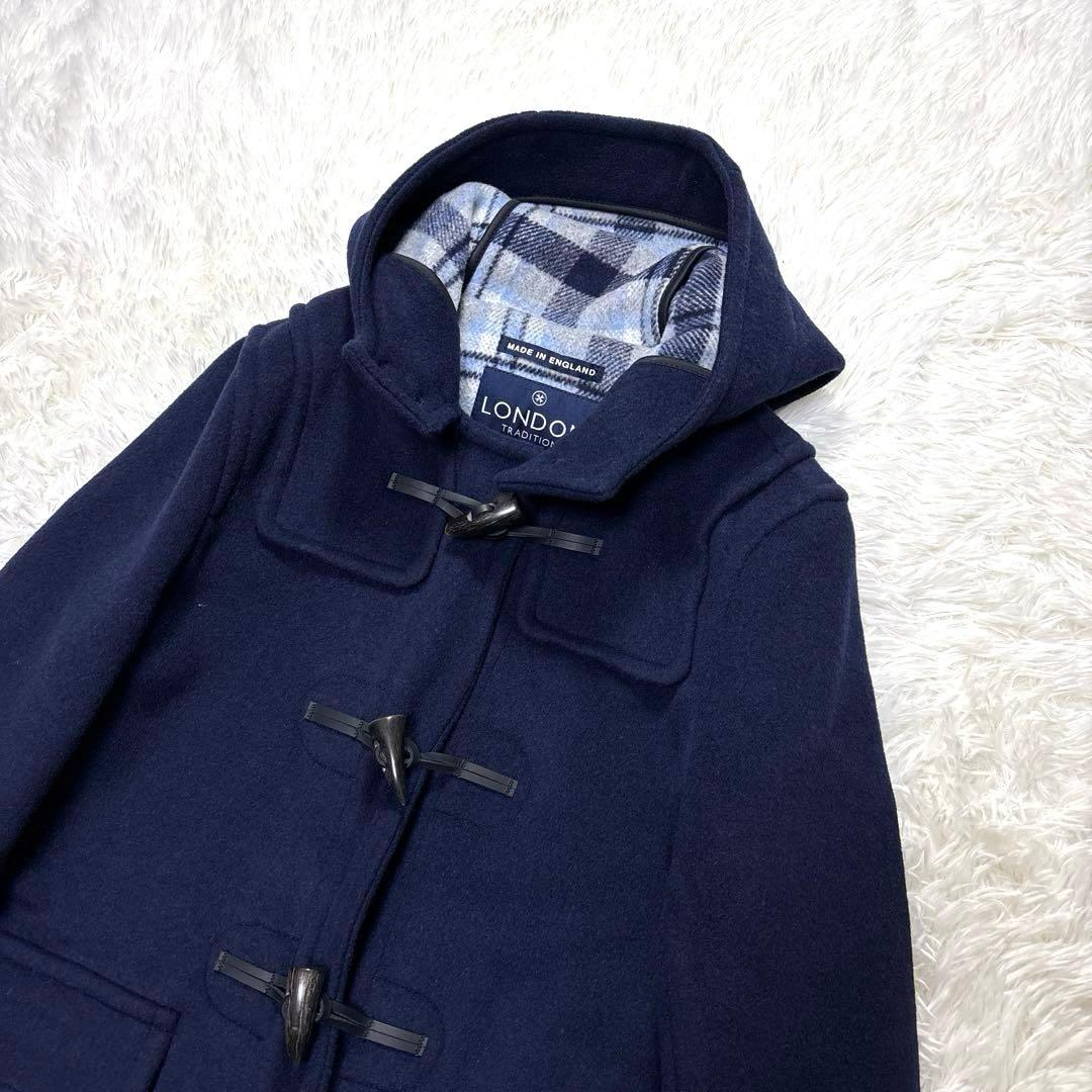 美品 ✨ 現行タグ LONDON TRADITION 英国製 ダッフルコート 紺
