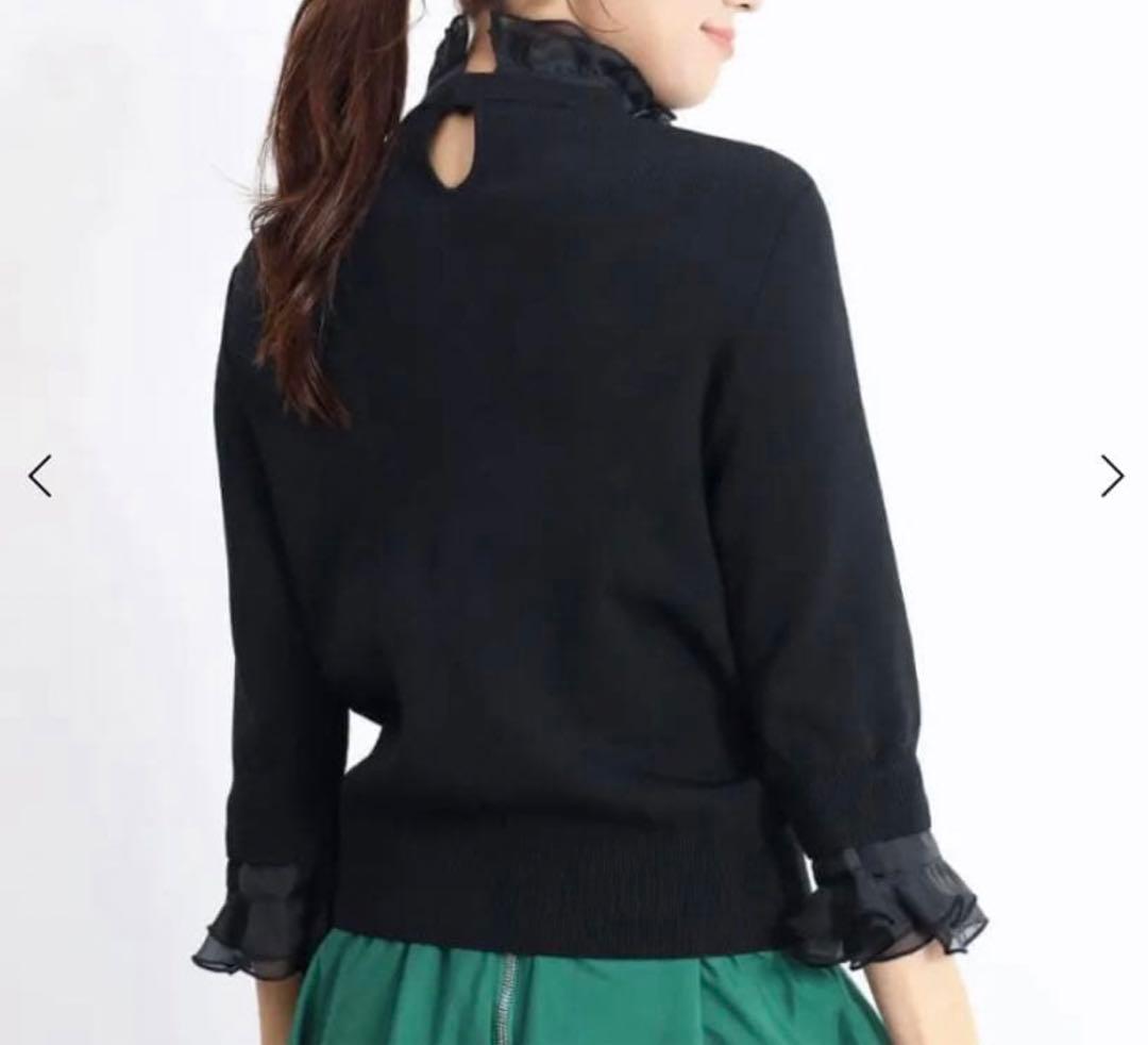 FENNEL フリル付きニットトップス　黒