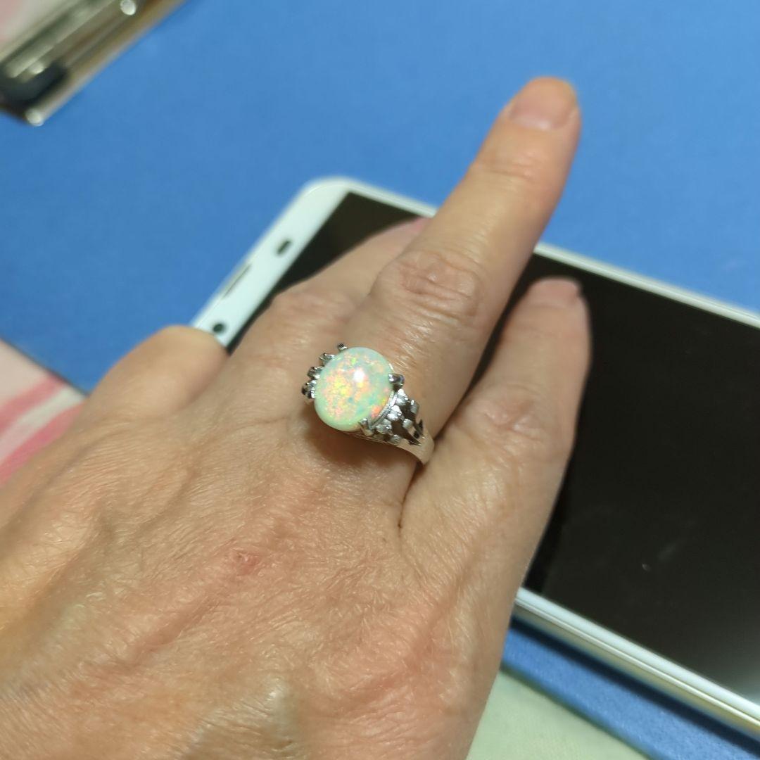 オパールリング シルバー製　11号