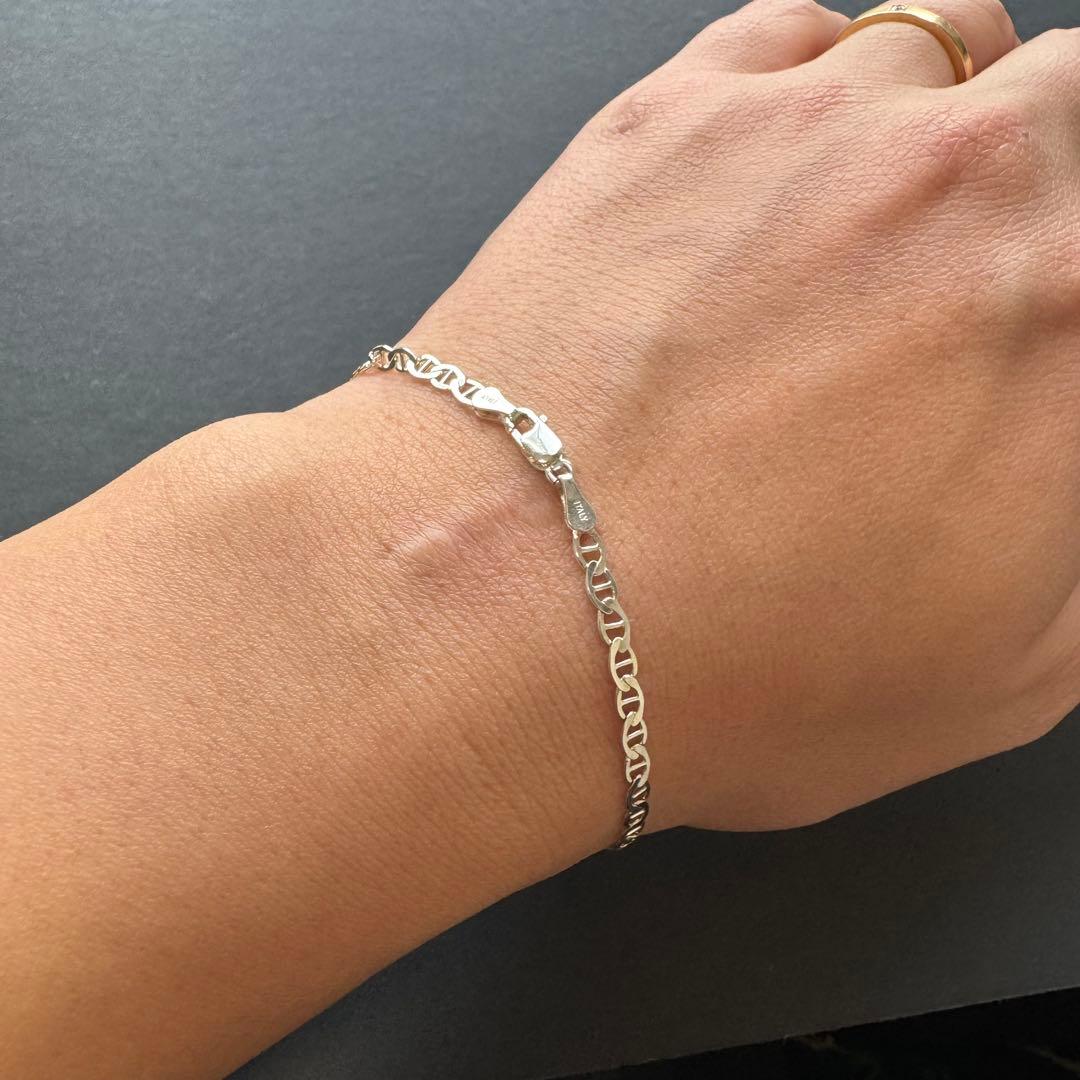 【20㎝ イタリア製】ヴィンテージ アンカーチェーンブレスレット