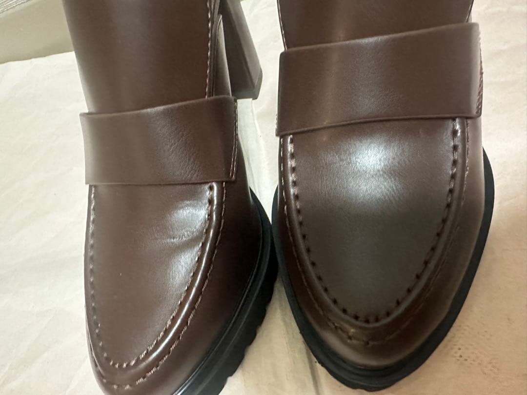 SNIDEL ヒールローファーサボ　ブラウン ミュール 23.5