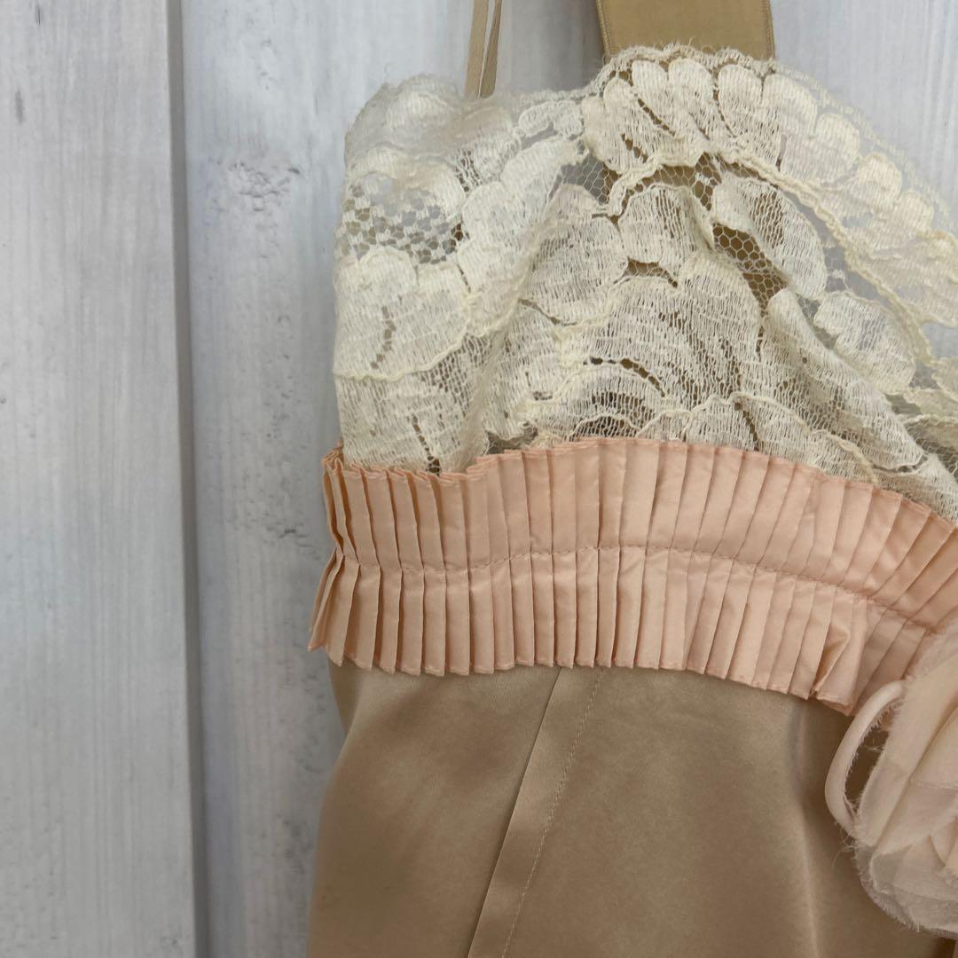 新品未使用　ドルチェアンドガッパーナ　レースキャミソール ベージュ フラワー装飾