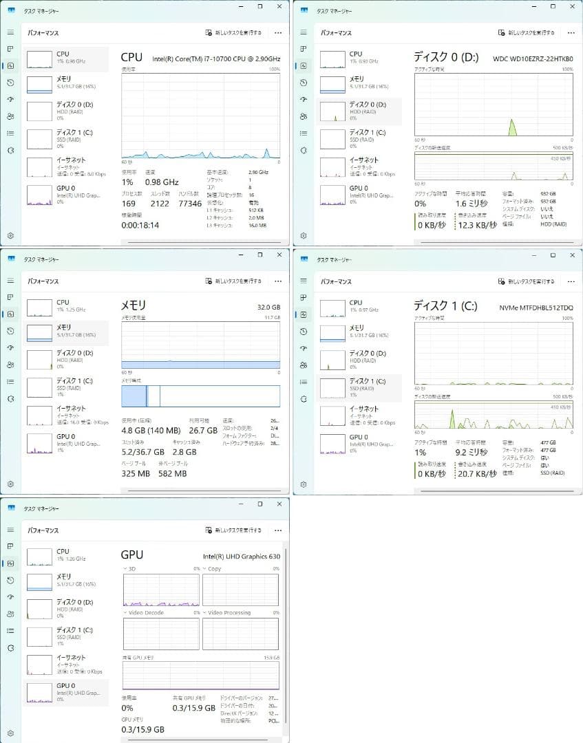 ミニPC DELL Core i7-10700 SSD+HDD WIn11&Office