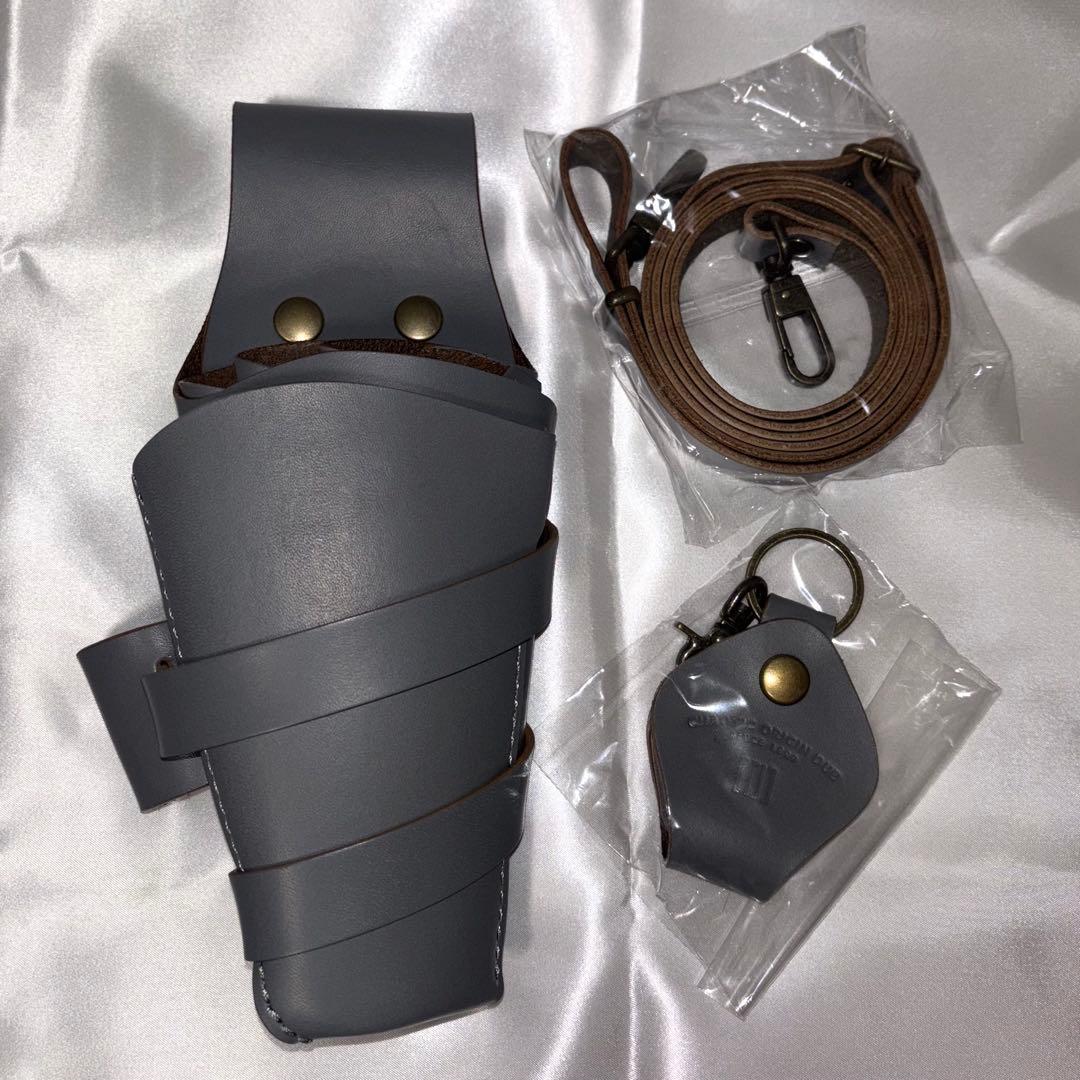 シザーケース 美容師 4丁差し 本革シザーケース グレー