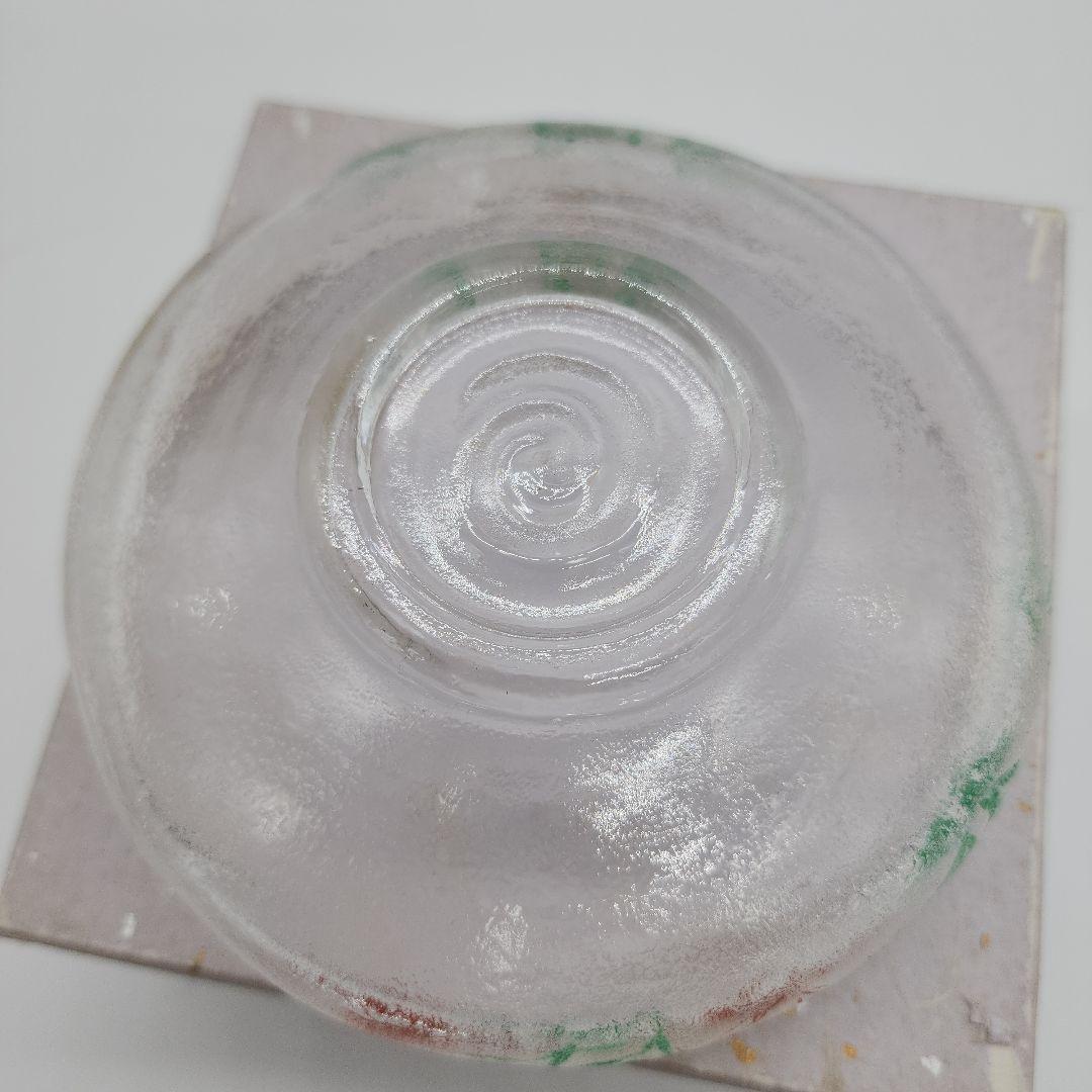 茶道具 【広畑久仁彦】蟹図 ガラス 平茶碗 紙箱 義山 夏茶碗