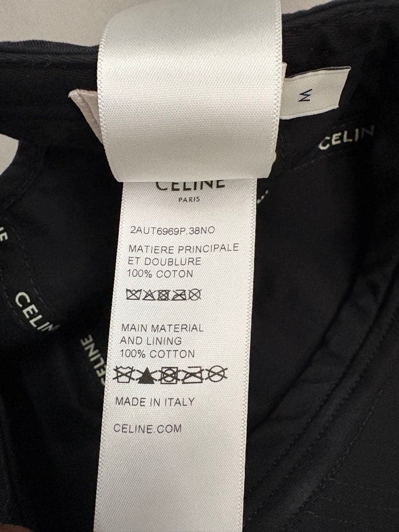 CELINE ブラック ベースボールキャップ M