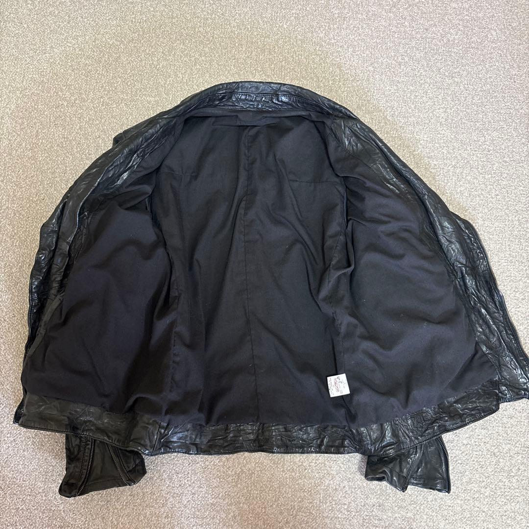 レザーダブルライダースジャケット　上野商会　Luva Tram 羊革　シワ加工