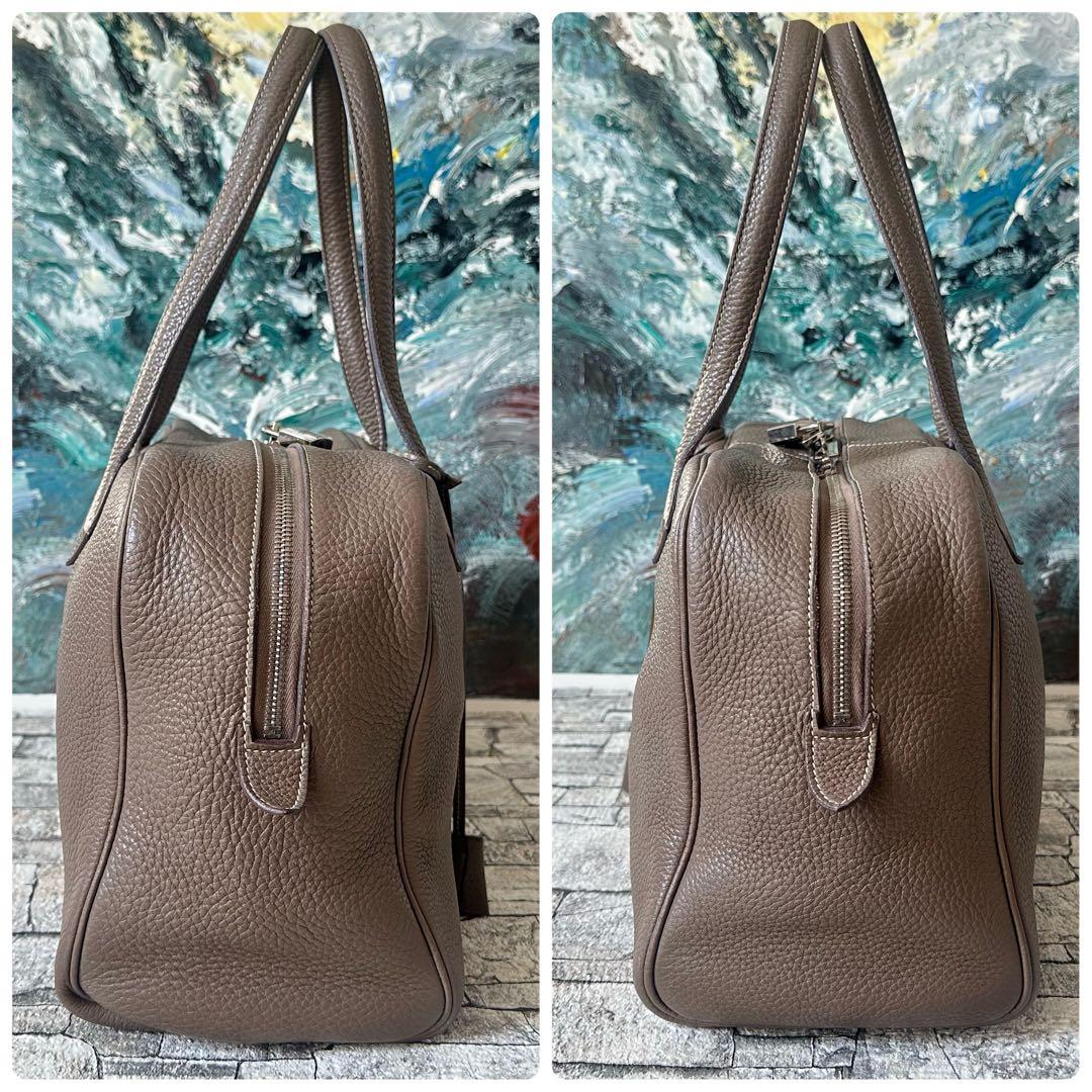 HERMES エルメス ヴィクトリア35 エトゥープ ボストンバッグ