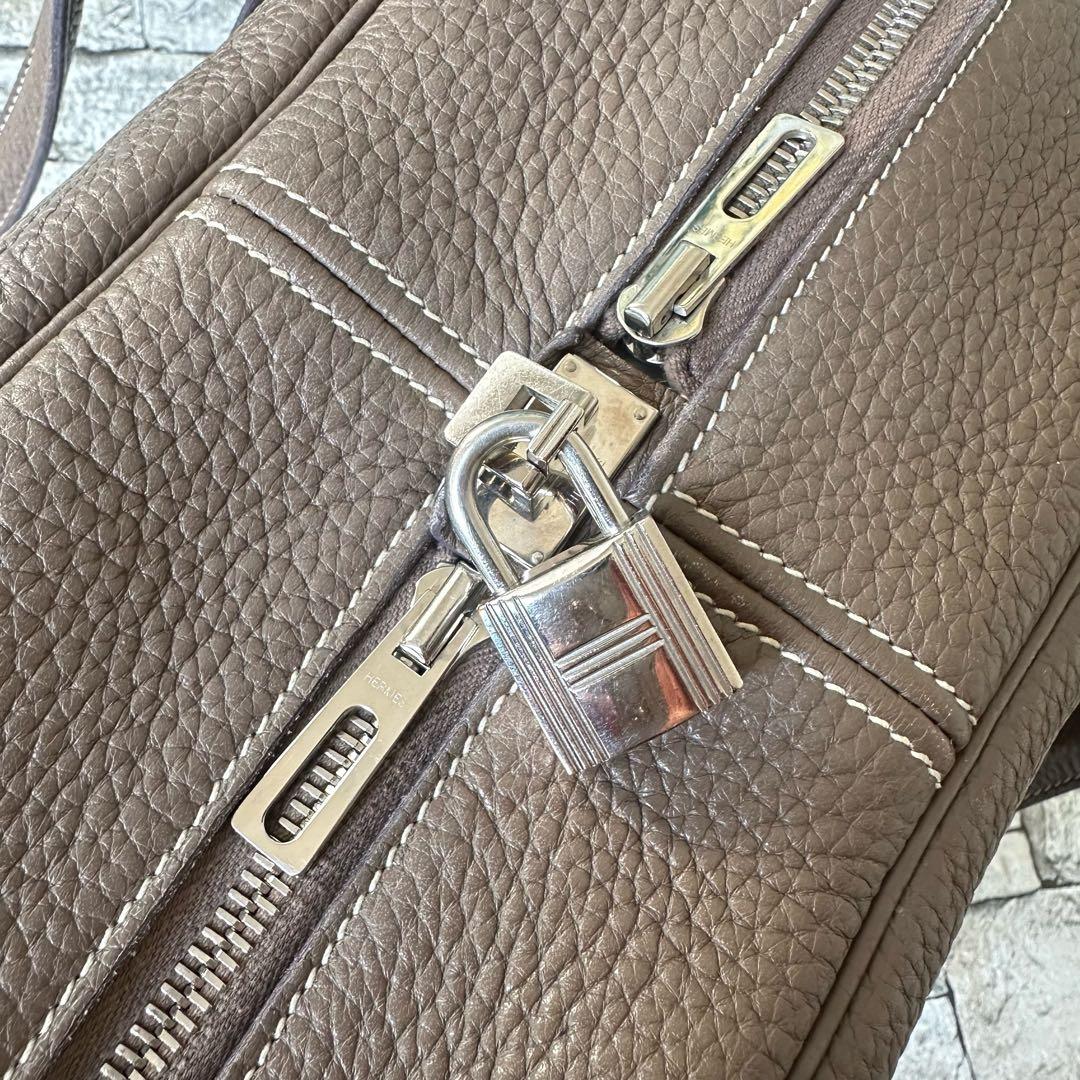 HERMES エルメス ヴィクトリア35 エトゥープ ボストンバッグ