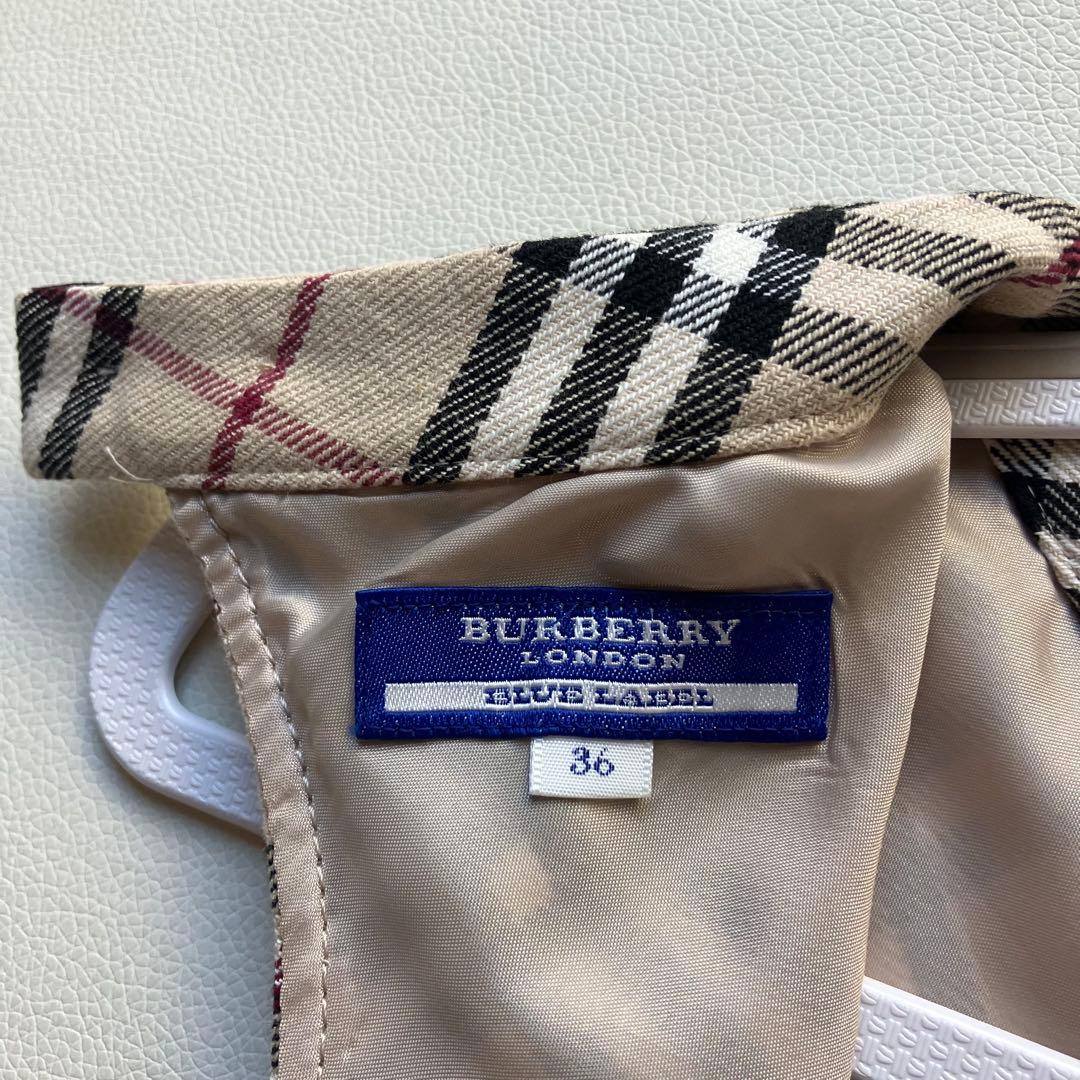 美品 バーバリーブルーレーベル ワンピース ノバチェック 36