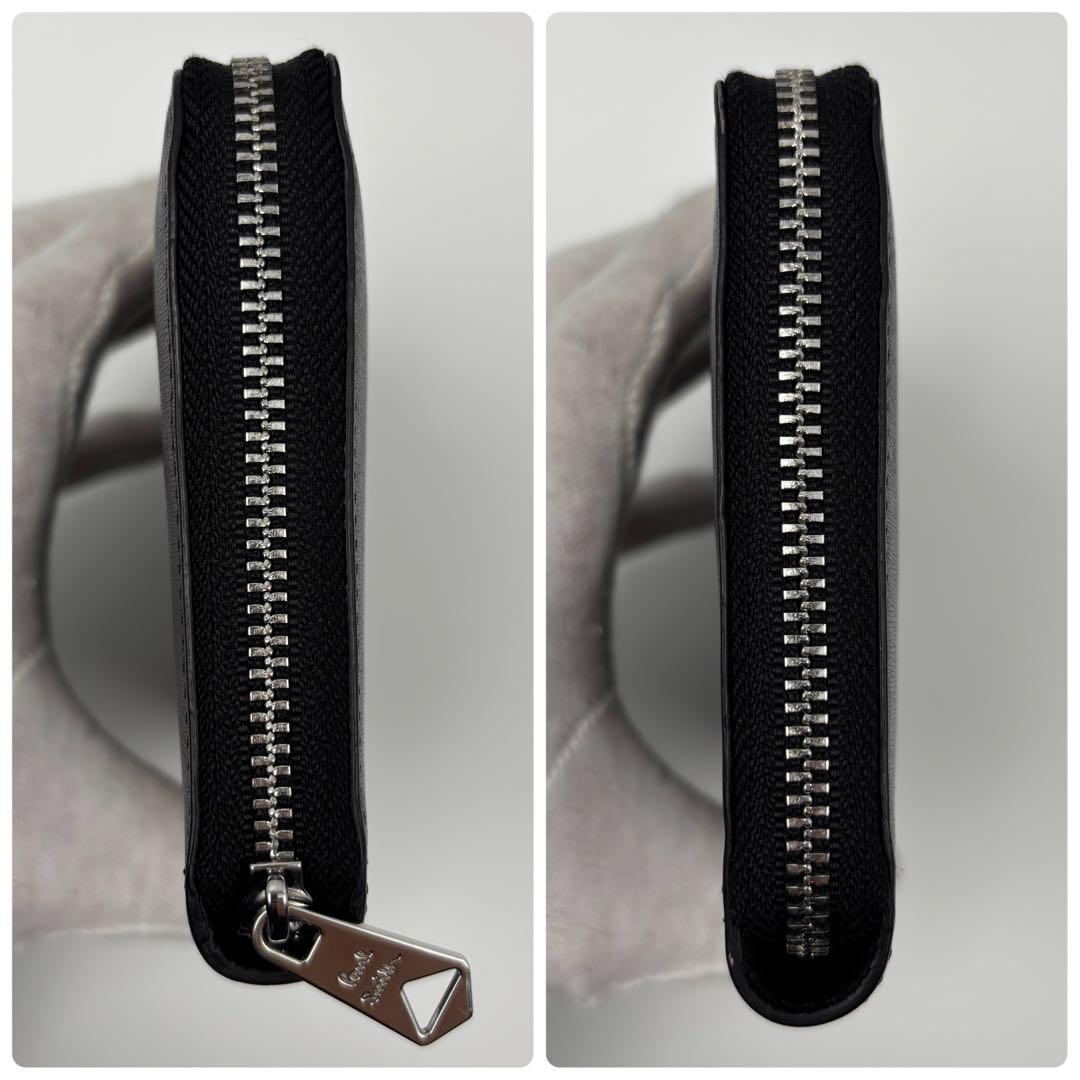 ✨極美品✨　PaulSmith ラウンドファスナー　マルチストライプ　銀ロゴ　黒