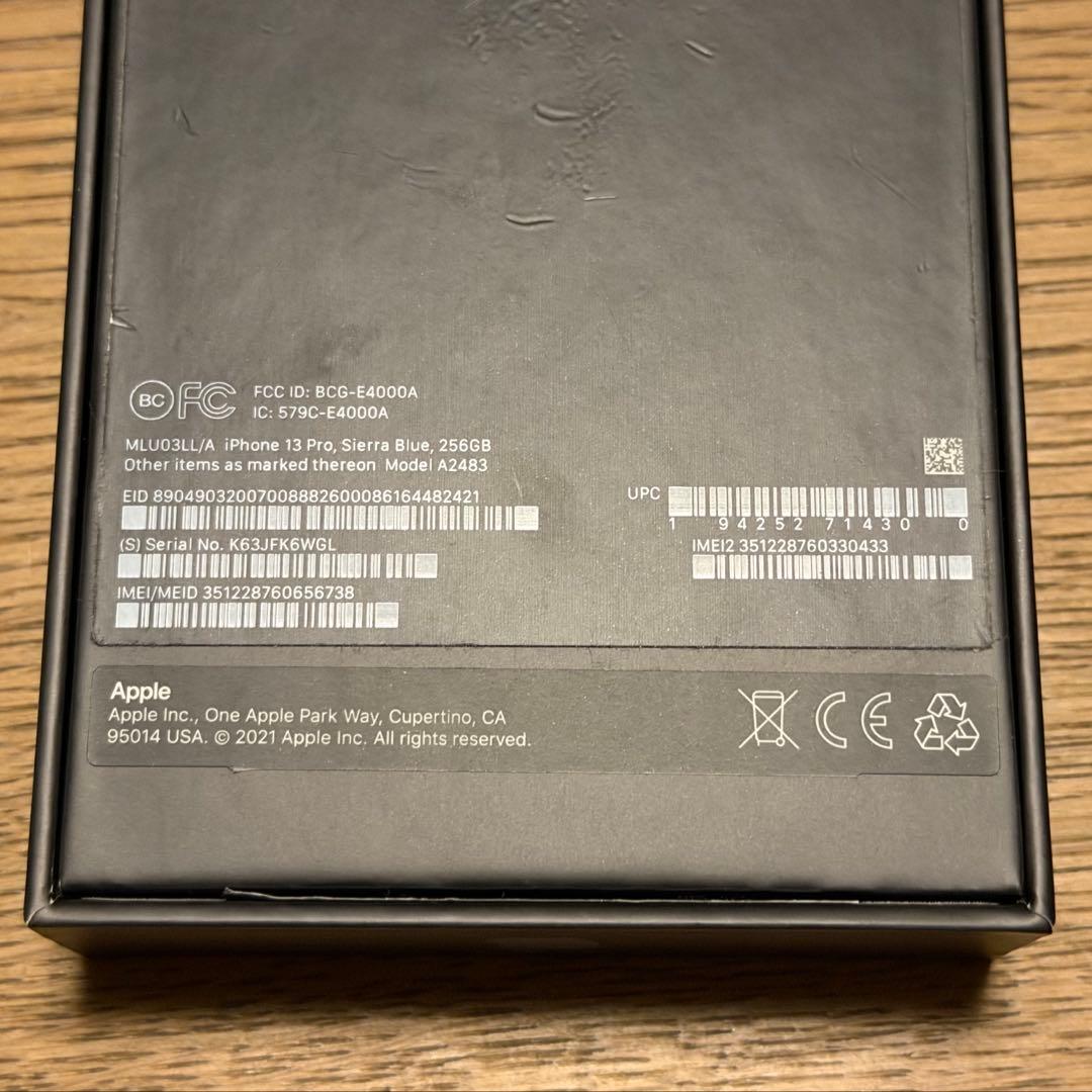 【US版】Apple iPhone 13 Pro シエラブルー 256GB