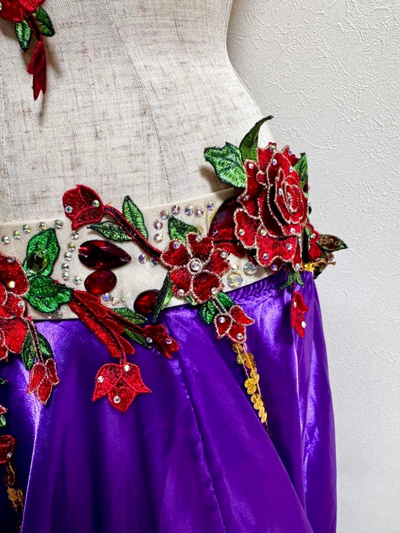 ベリーダンス バラ　衣装　ブラベルト　スカート