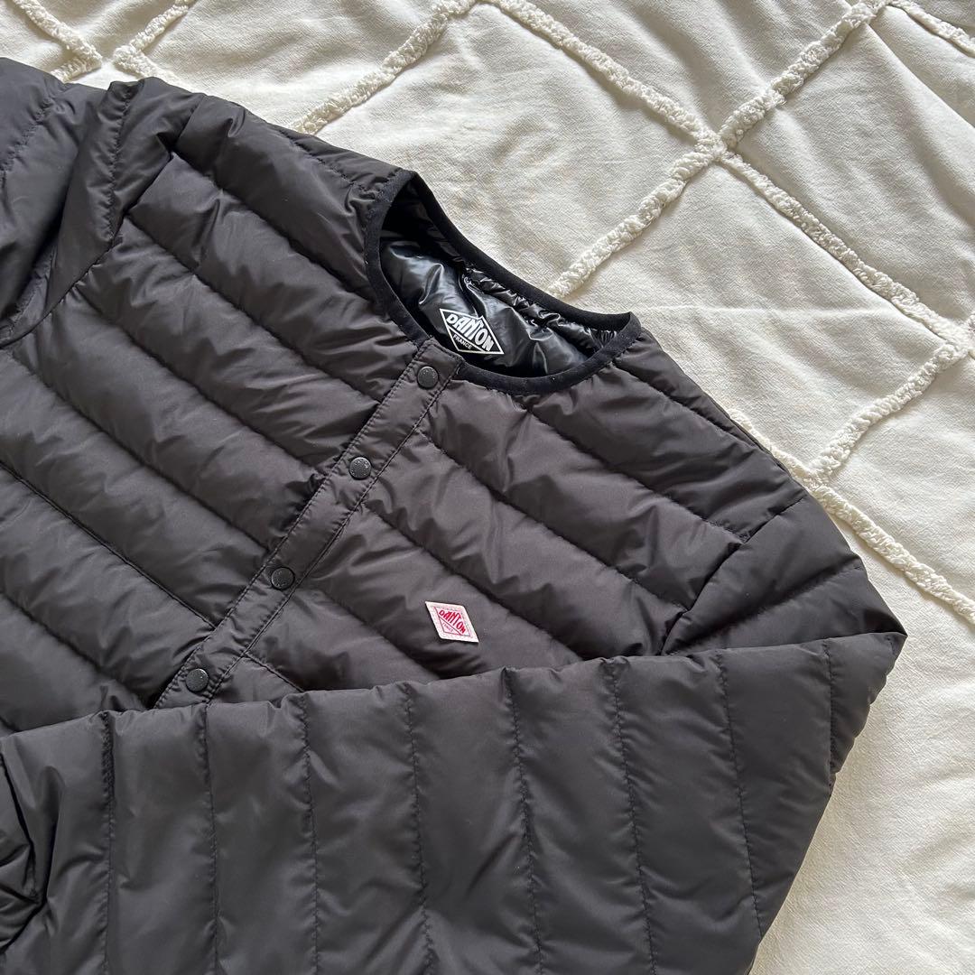 DANTON/ダントン　インナーダウン クルーネックダウンジャケット 黒　L