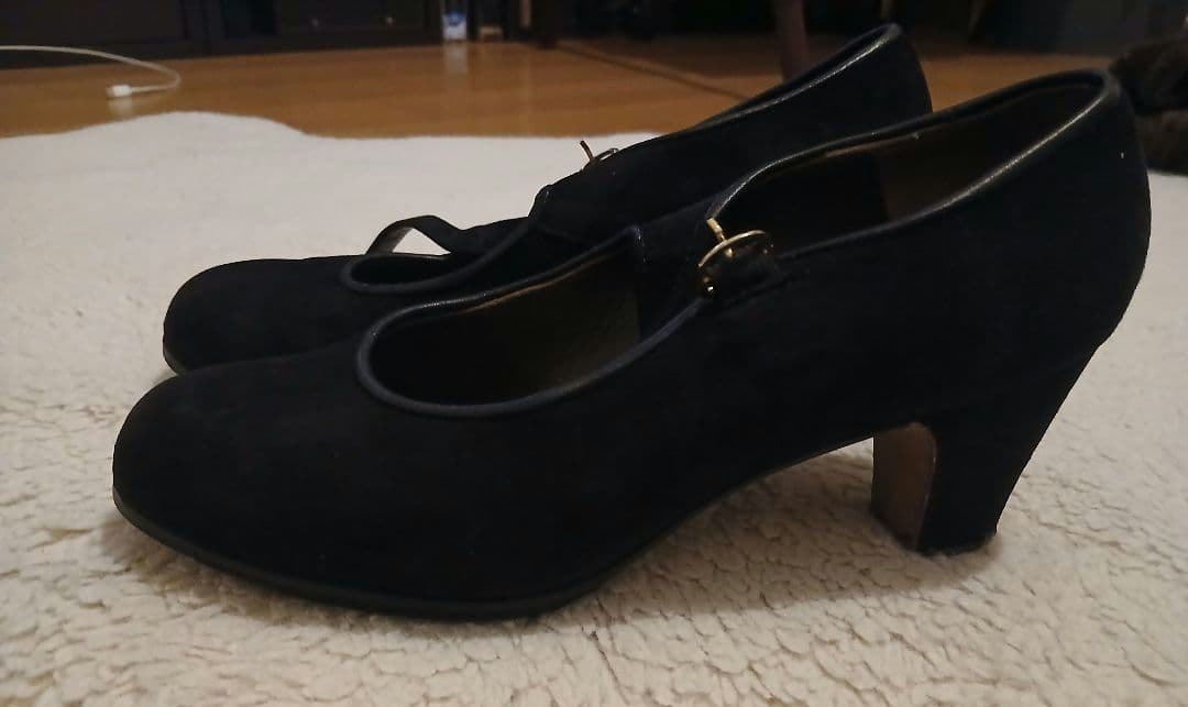 フラメンコシューズ　ガジャルド5.1/2　スエード黒