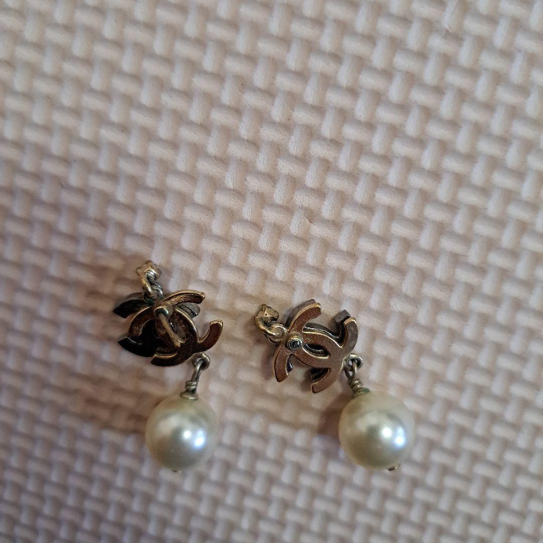 CHANEL パール　ピアス　ラインストーン シャネル