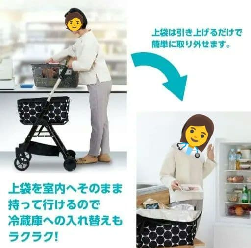 未使用・幸和製作所ショッピングカート　保冷バッグ　便利な傘立て　カバンフック付き