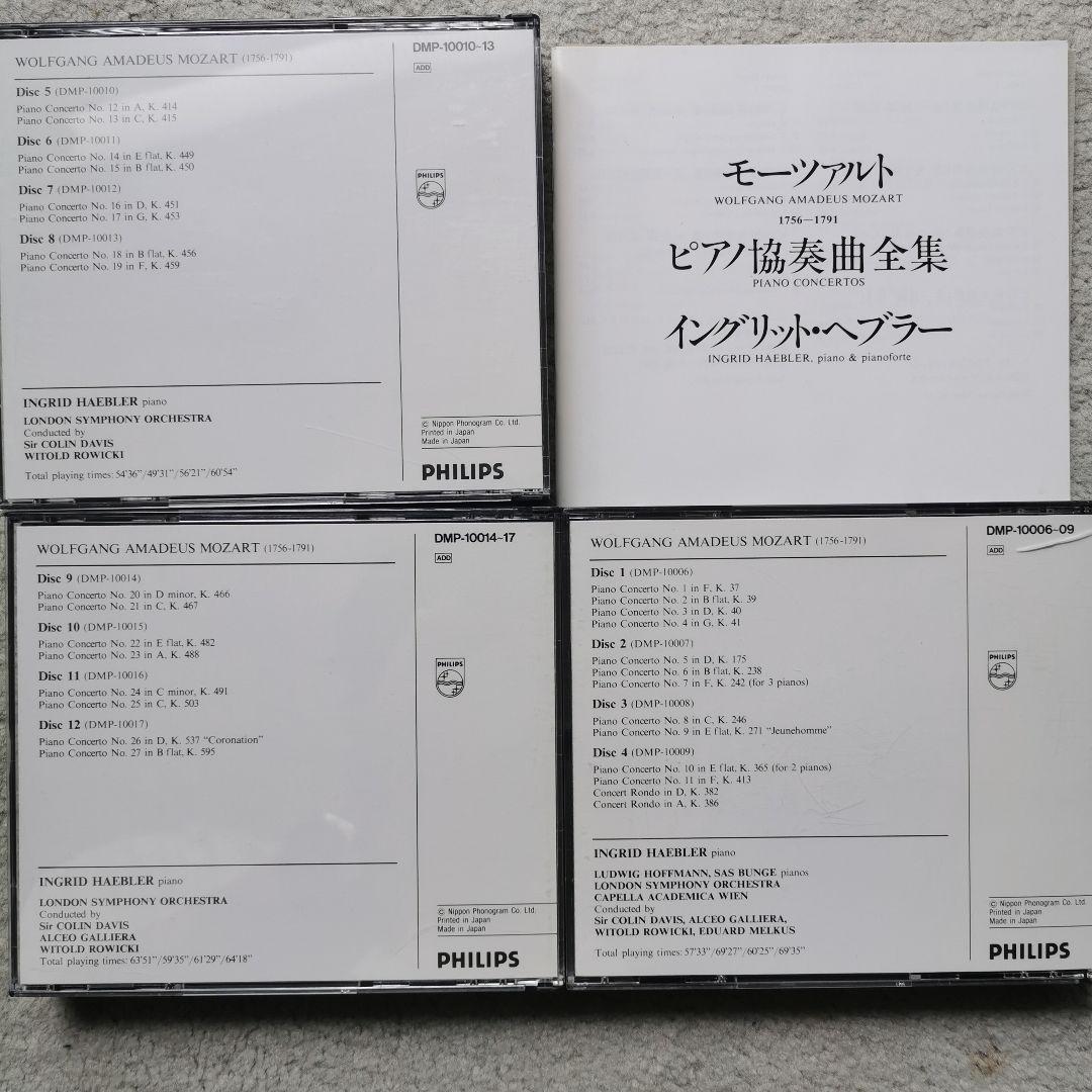イングリット・ヘブラー　モーツァルト　ピアノ協奏曲全集　DMP盤　ロンドン