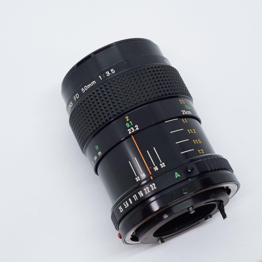 【光学美品】Canon New FD 50mm F3.5 macroレンズ