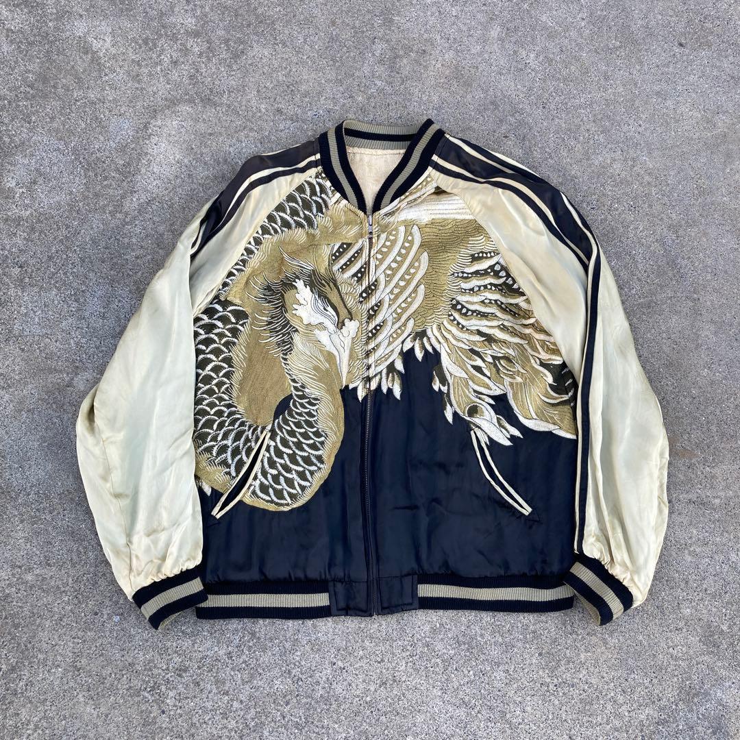 花旅楽団 和柄 スカジャン 鳳凰 刺繍 リバーシブル