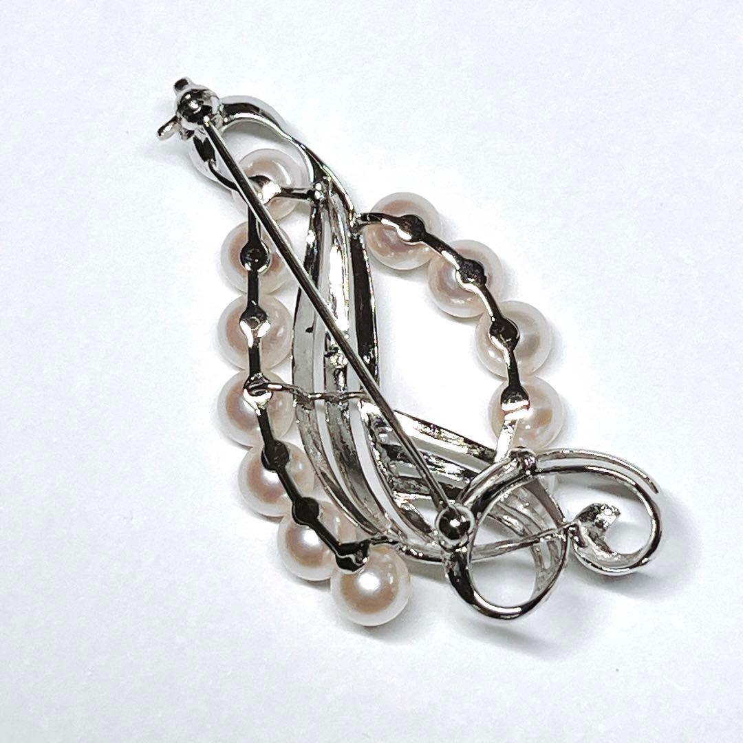 極美品✨MIKIMOTO ミキモト アコヤパール　ブローチ　シルバー