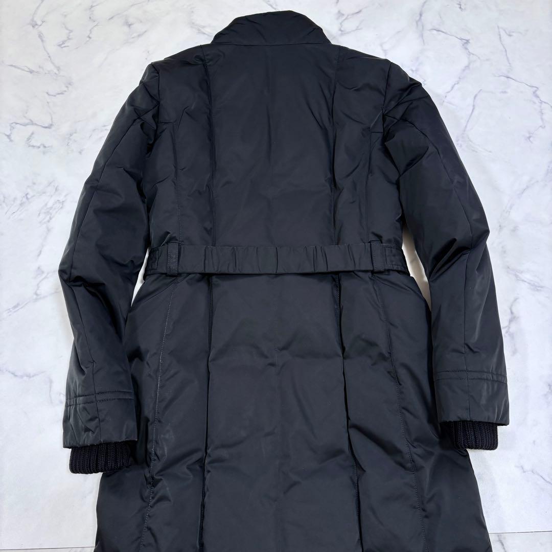 美品 GUCCI ロング ダウンコート 36 GG裏地 ゴールド金具 ベルト付