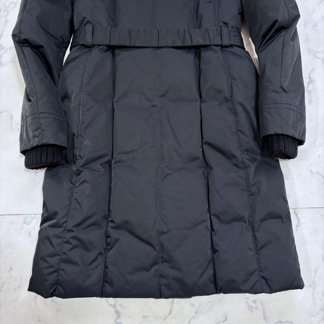 美品 GUCCI ロング ダウンコート 36 GG裏地 ゴールド金具 ベルト付