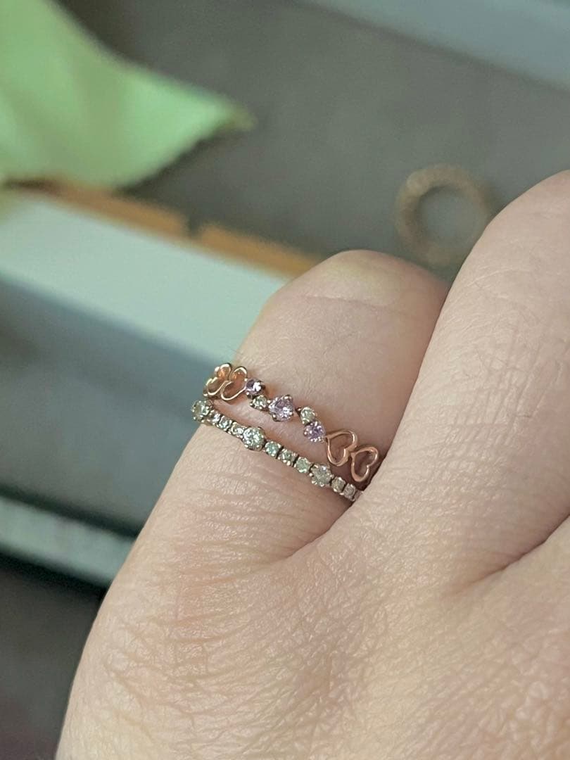 最終k10PGピンクサファイアハートモチーフリング